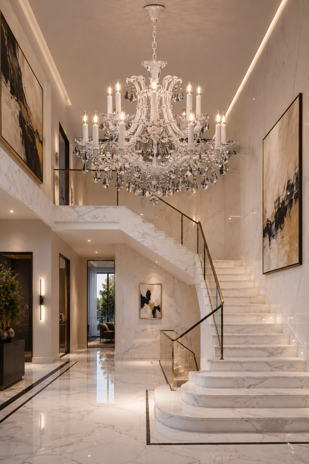 Maria Theresa Asfour Crystal Chandelier – 16-Light Arctic White & Satin Silver Dining Room Light