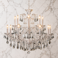 Maria Theresa Asfour Crystal Chandelier – 16-Light Arctic White & Satin Silver Dining Room Light