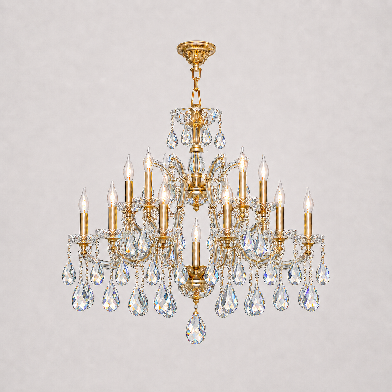 Maria Theresa Asfour Crystal Chandelier – 19-Light Swedish Cut Dining Room & Entryway Light