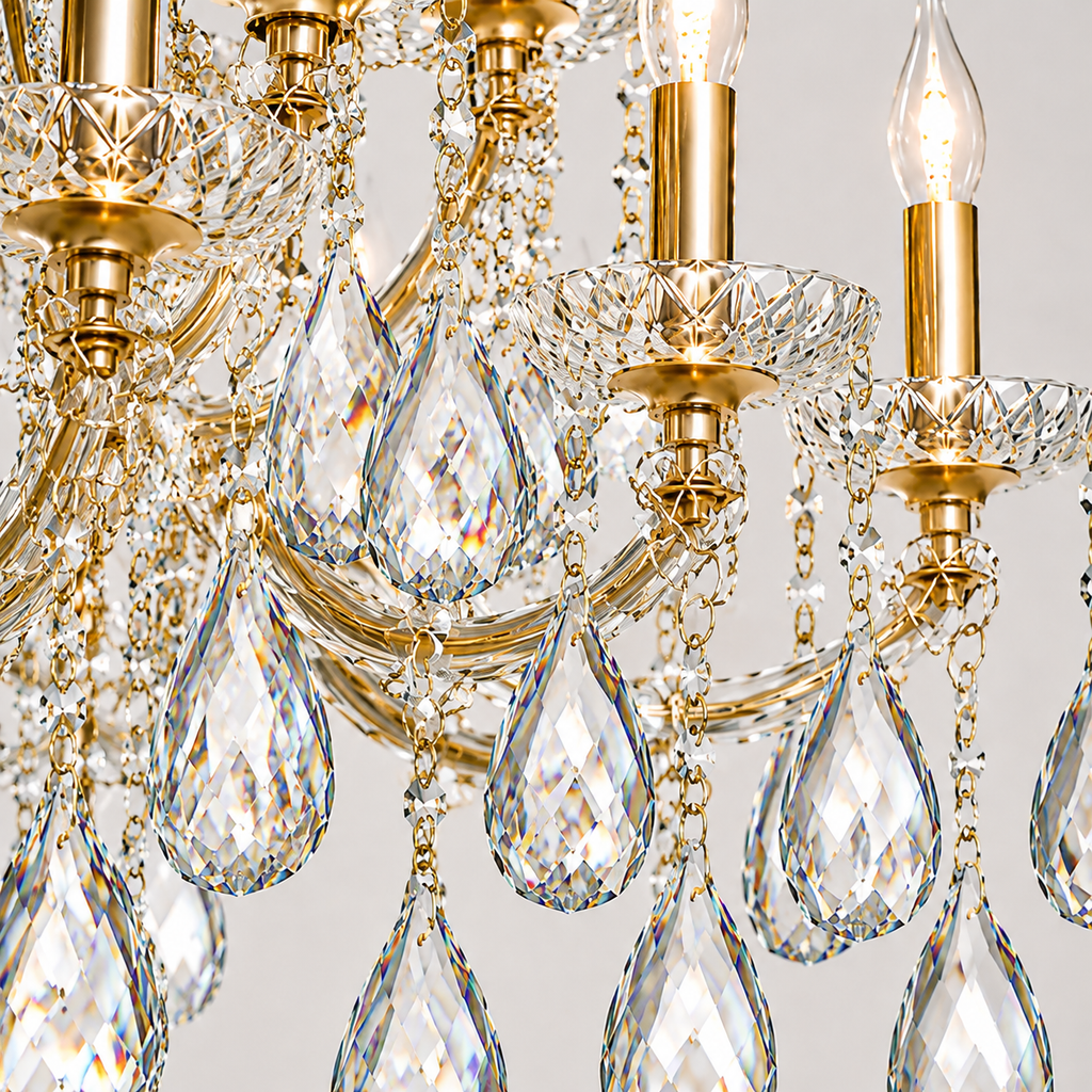Maria Theresa Asfour Crystal Chandelier – 19-Light Swedish Cut Dining Room & Entryway Light