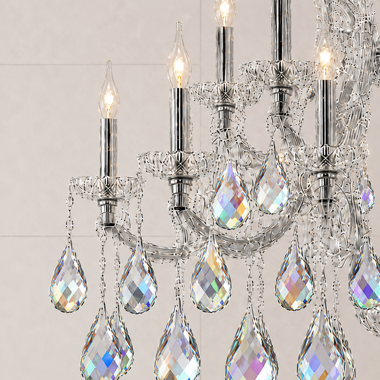 Maria Theresa Asfour Crystal Chandelier – 19-Light Swedish Cut Dining Room & Entryway Light