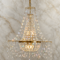 Asfour Crystal Basket Chandelier – 8-Light Warm Brass Dining Room & Entryway Light