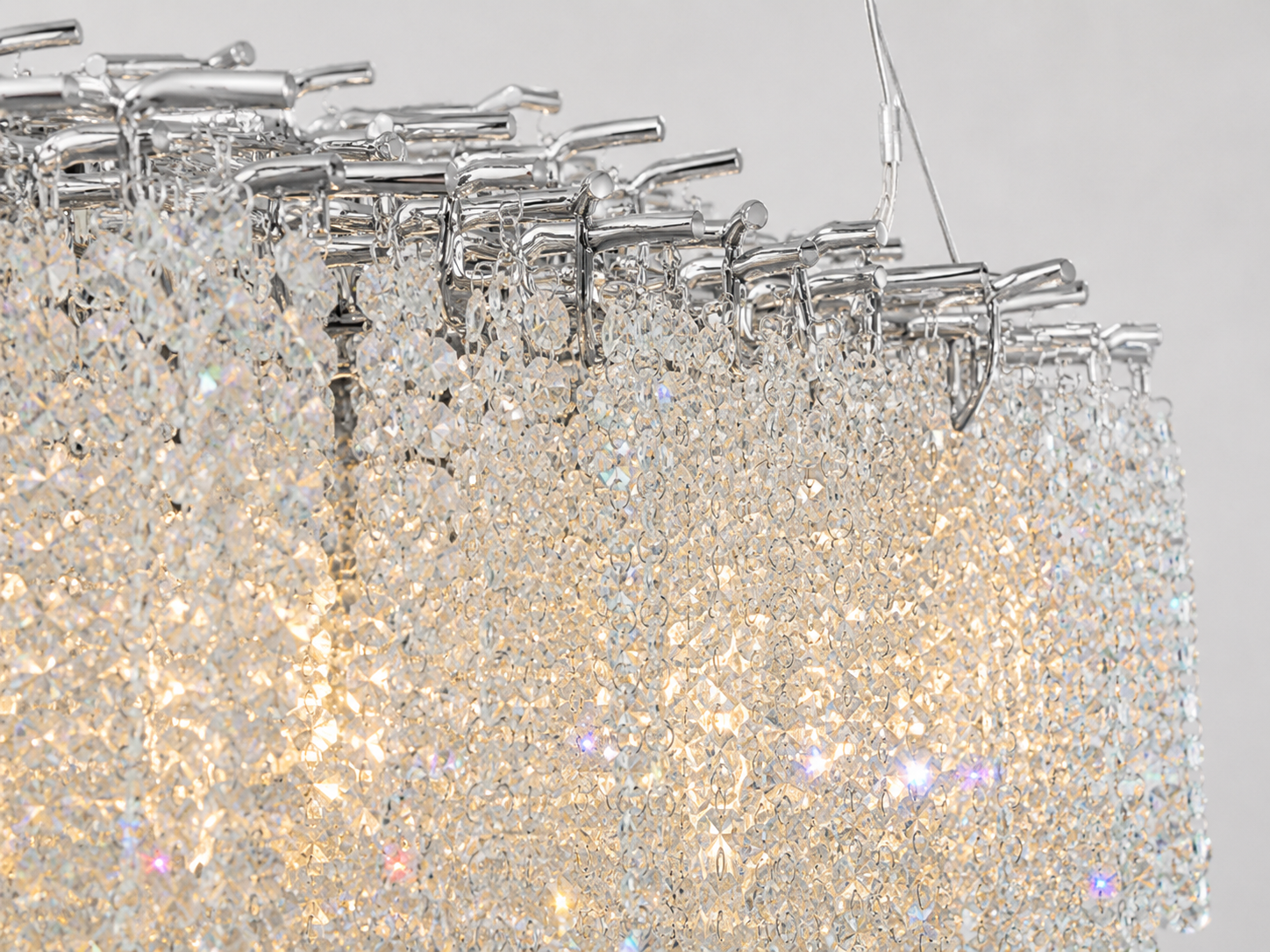 Snowfall Asfour Crystal Oval Branch Chandelier – 10-Light Dining Room & Kitchen Island Light